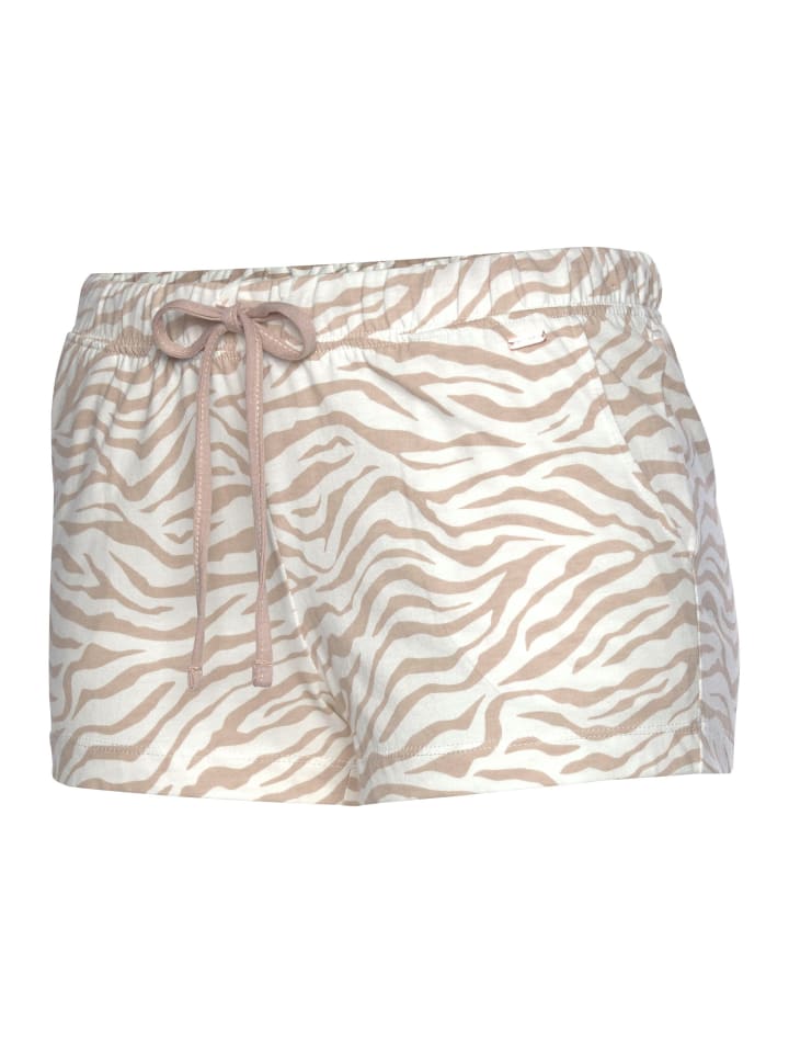 LASCANA Schlafshorts in ecru-nougat günstig kaufen