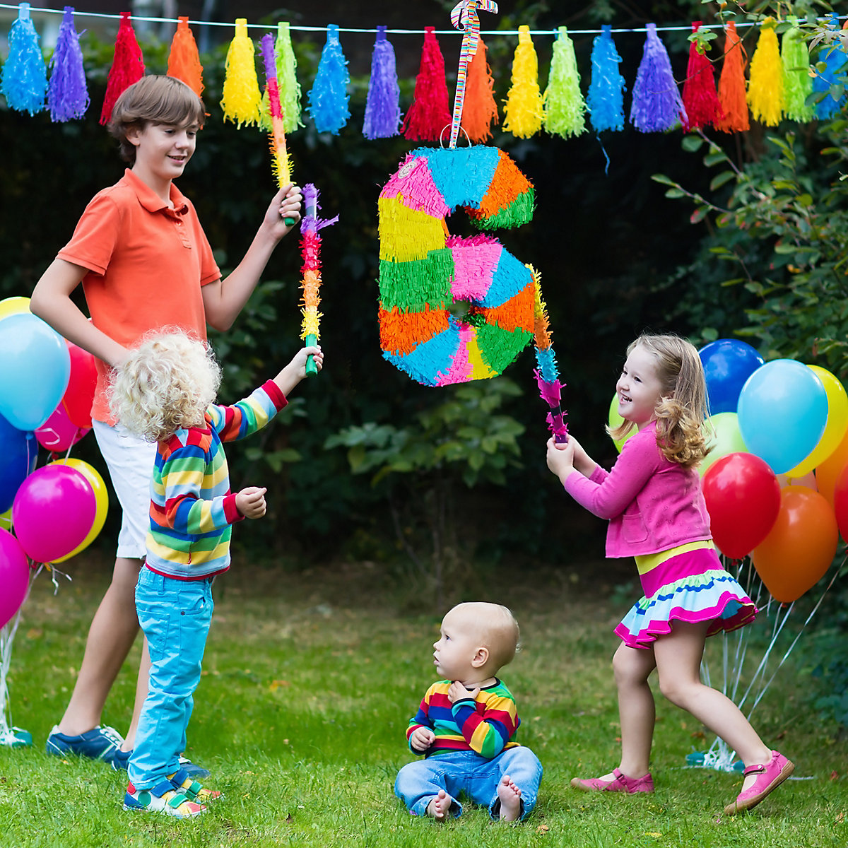 3-teiliges Pinata Set Zahl 9