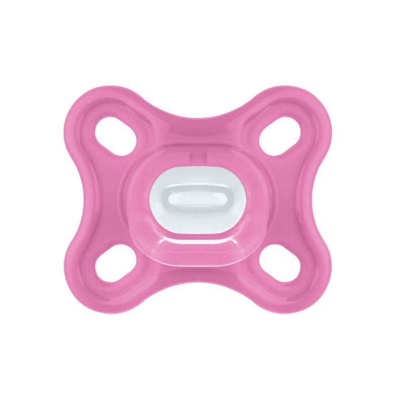 Lot de 2 sucettes Comfort 0-2 mois rose avec boite de stérilisation MAM