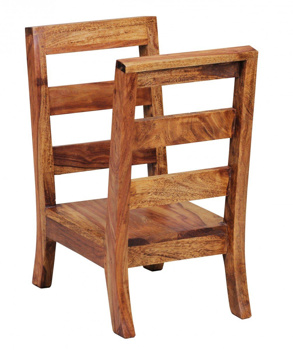 Wohnling Zeitungsständer WL1.370 (Zeitungshalter Sheesham Massivholz 44x51,5x28 cm), Zeitschriftenhalter Modern, Prospekthalter