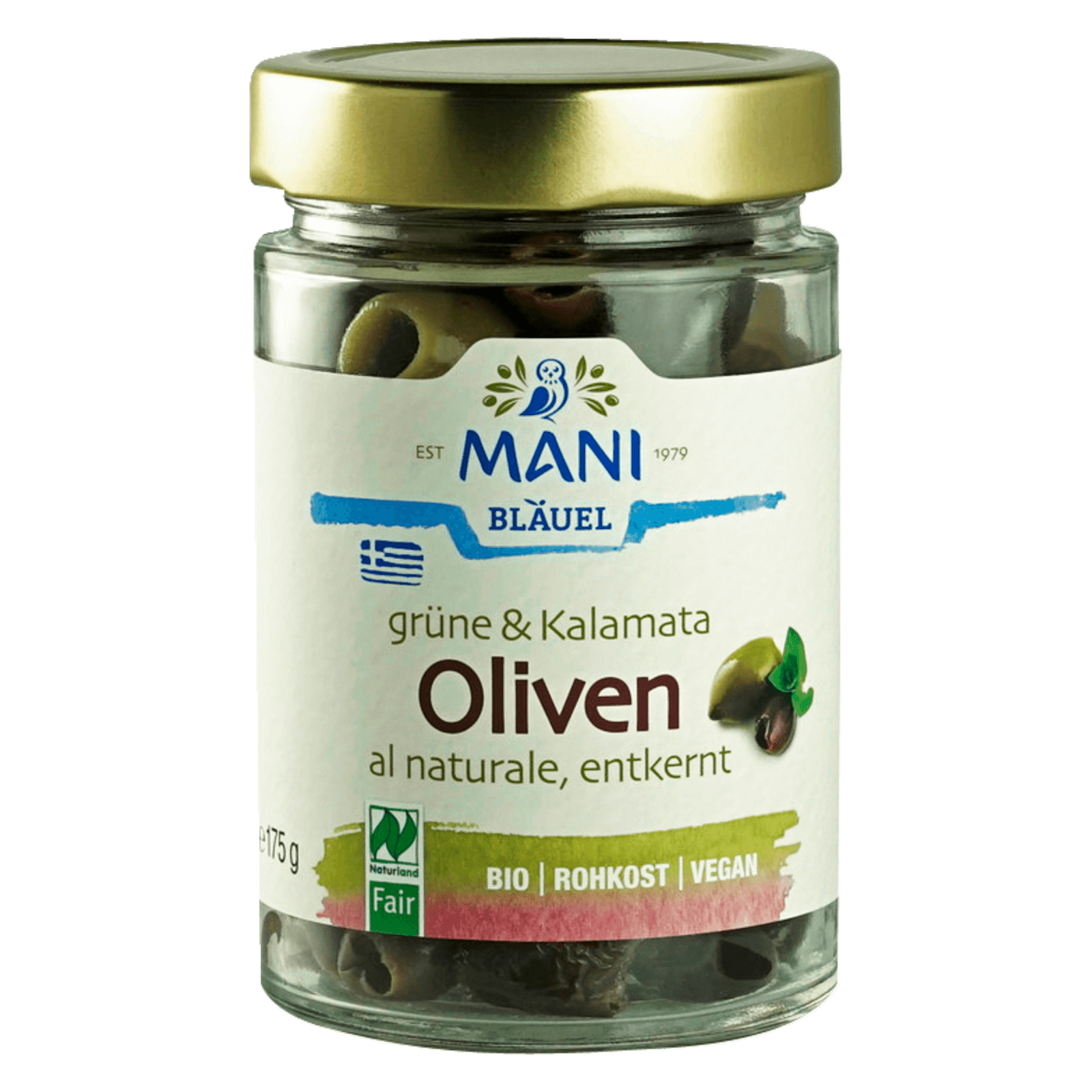 Mani Bio Grüne & Kalamata Oliven al naturale entkernt 175g