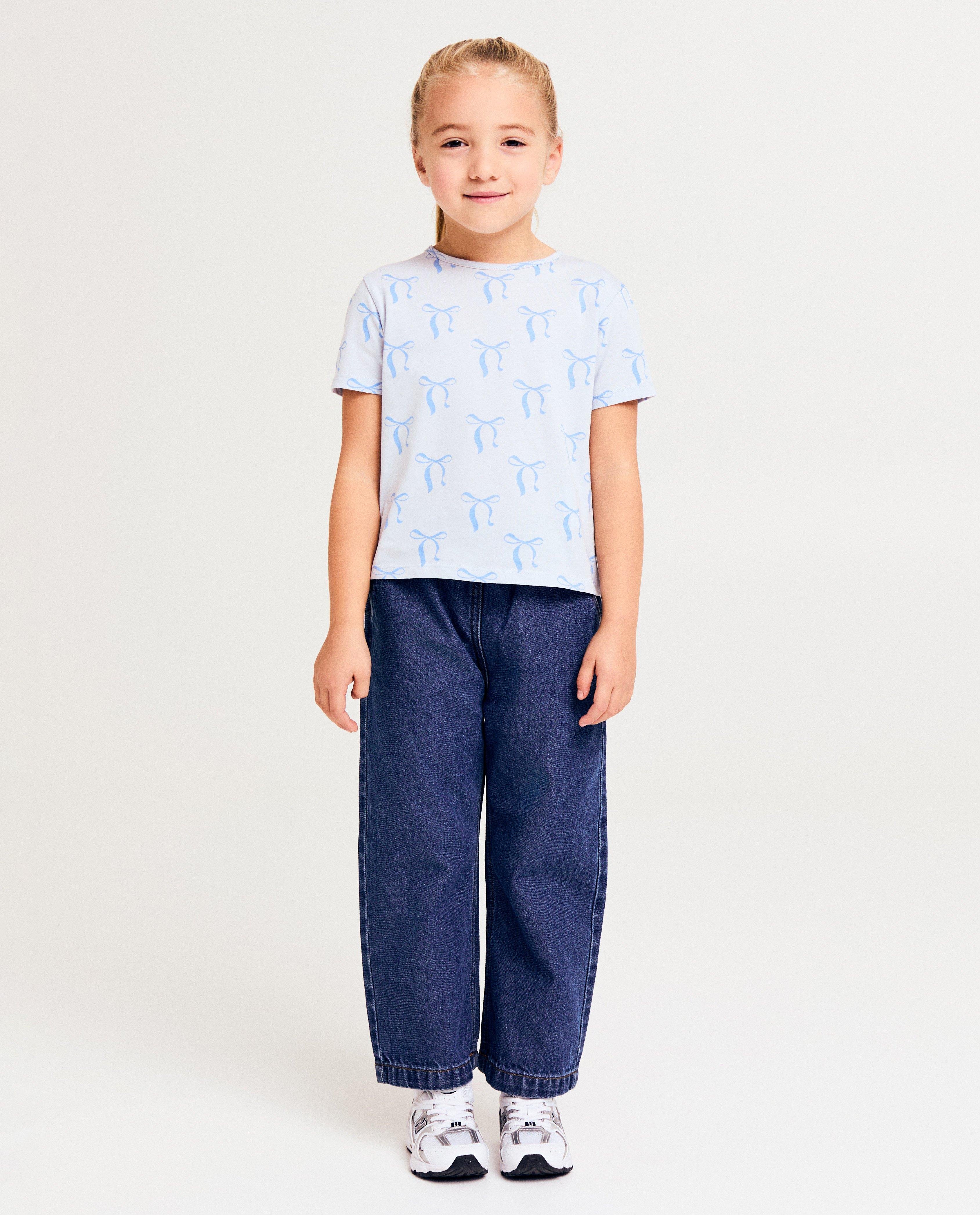 Tricou Besties cu imprimeu cu funde, albastru deschis