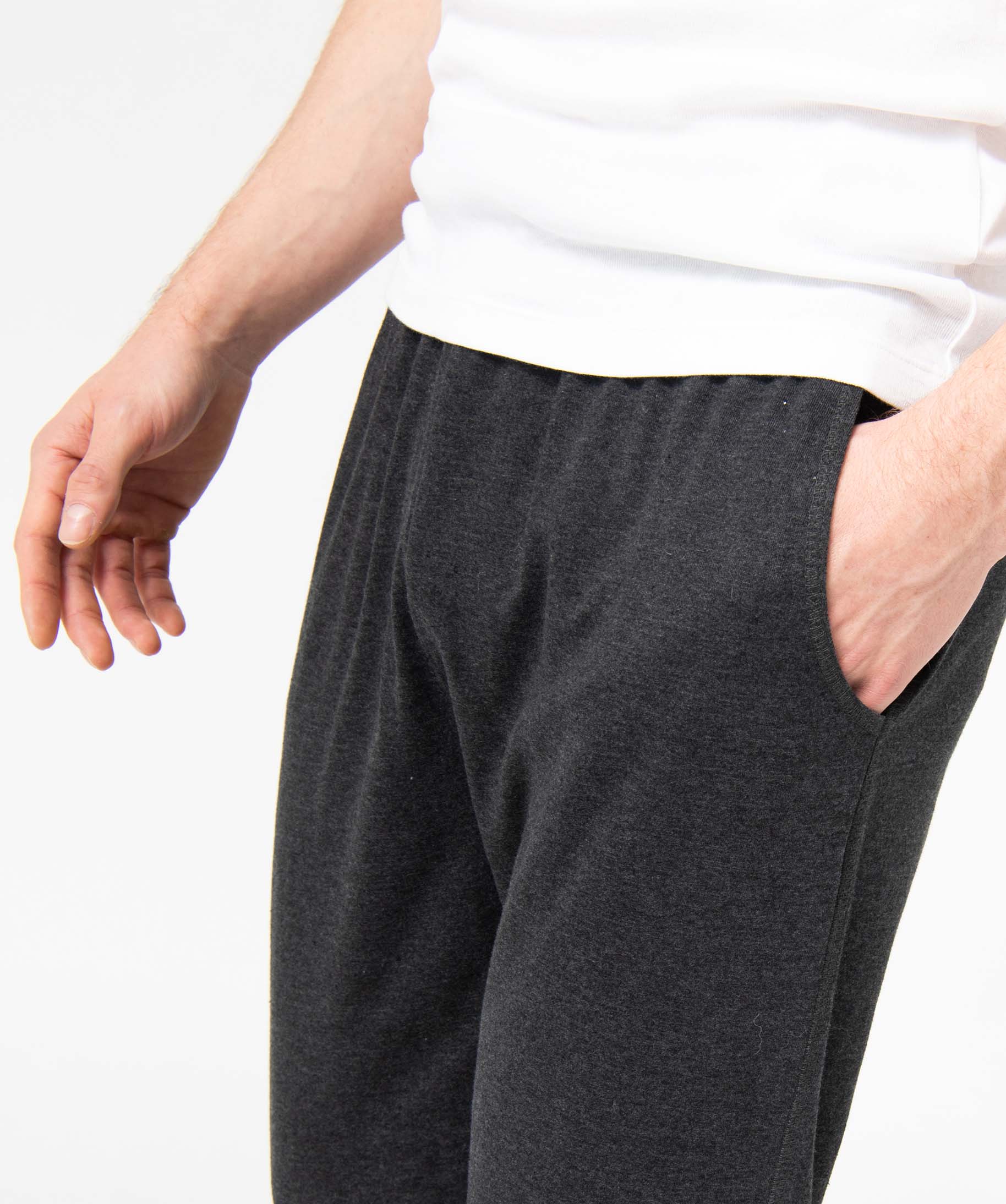 Pantalon de pyjama homme en jersey à taille élastique gris fonce | GEMO