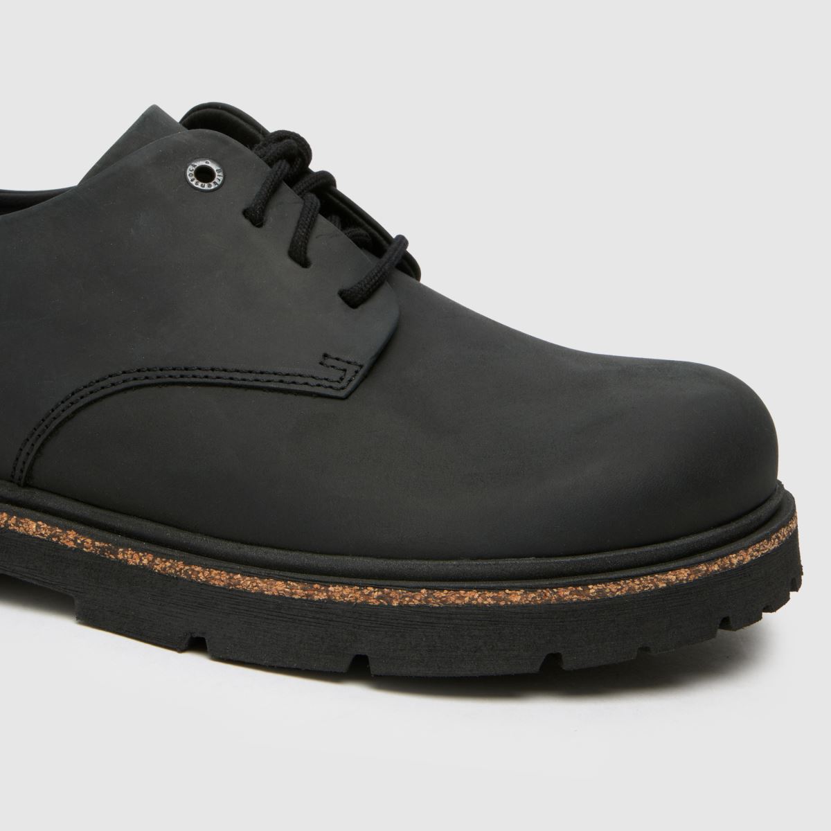 BIRKENSTOCK visoki leseni čevlji v črni barvi