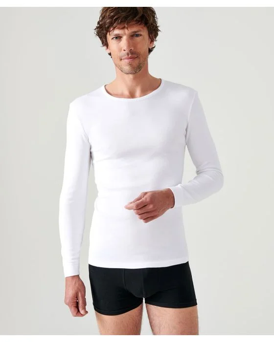 Tee-shirt col rond, maille interlock Thermolactyl