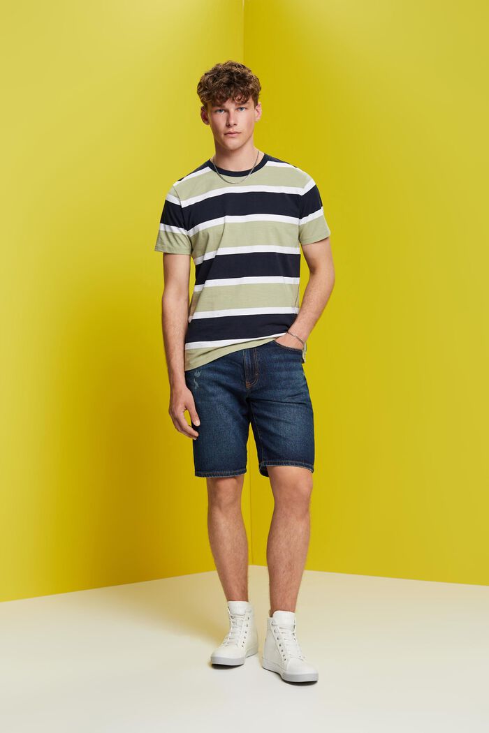 Gestreiftes Jersey T-Shirt, 100 % Baumwolle
