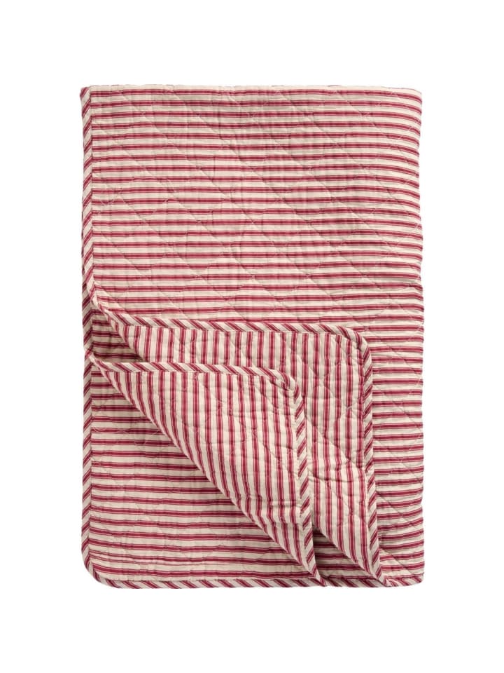 IB Laursen Quilt aus Baumwolle mit Streifen in rot günstig kaufen onesize