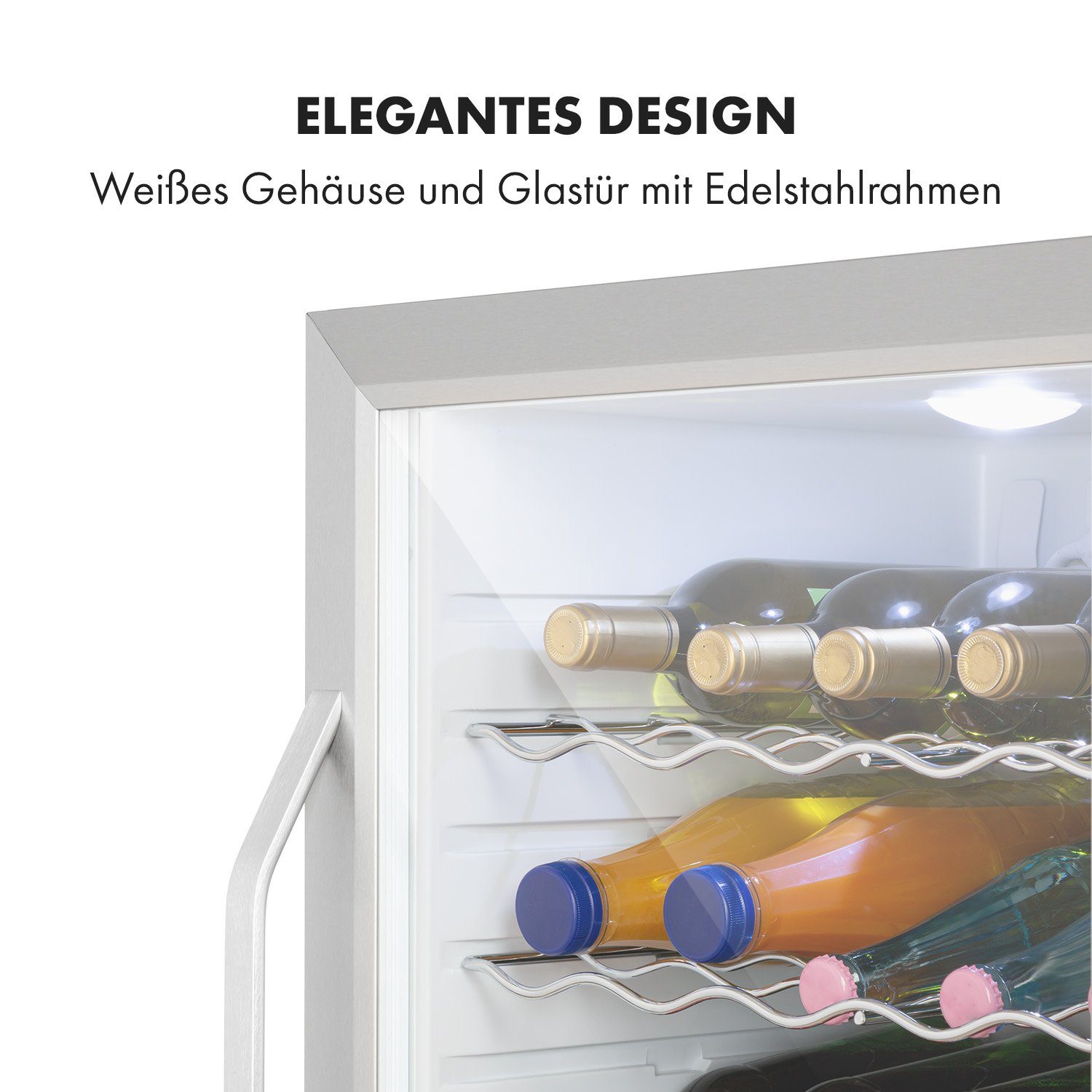 Klarstein Getränkekühlschrank HEA-Beersafe XL WSS 10034892A, 63 cm hoch, 47 cm breit, Bier Hausbar Getränkekühlschrank Flaschenkühlschrank Glastür