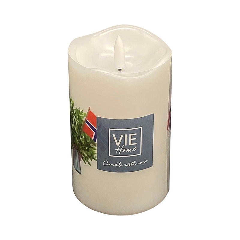 Vie Home Kubbelys 12,5 cm m/print LED timer Mai