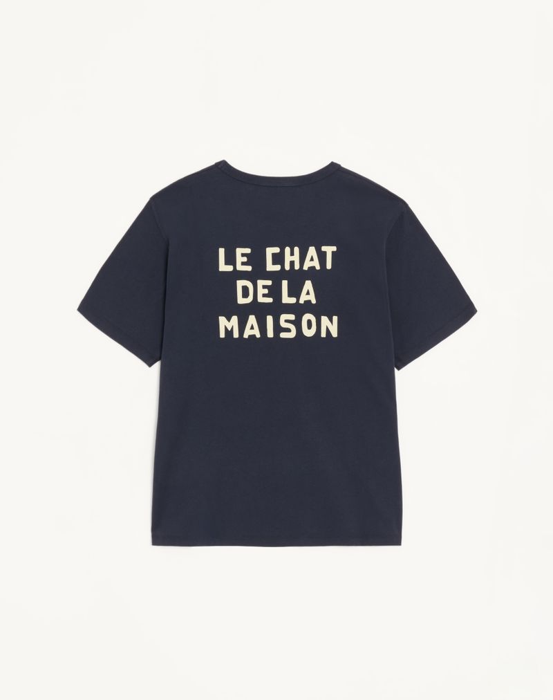 Valentino Bomuld T-Shirt med Le Chat De La Maison Print