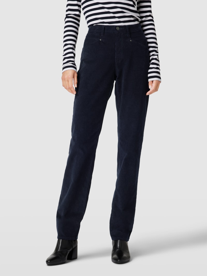 Cordhose mit seitlichen Eingrifftaschen in marineblau