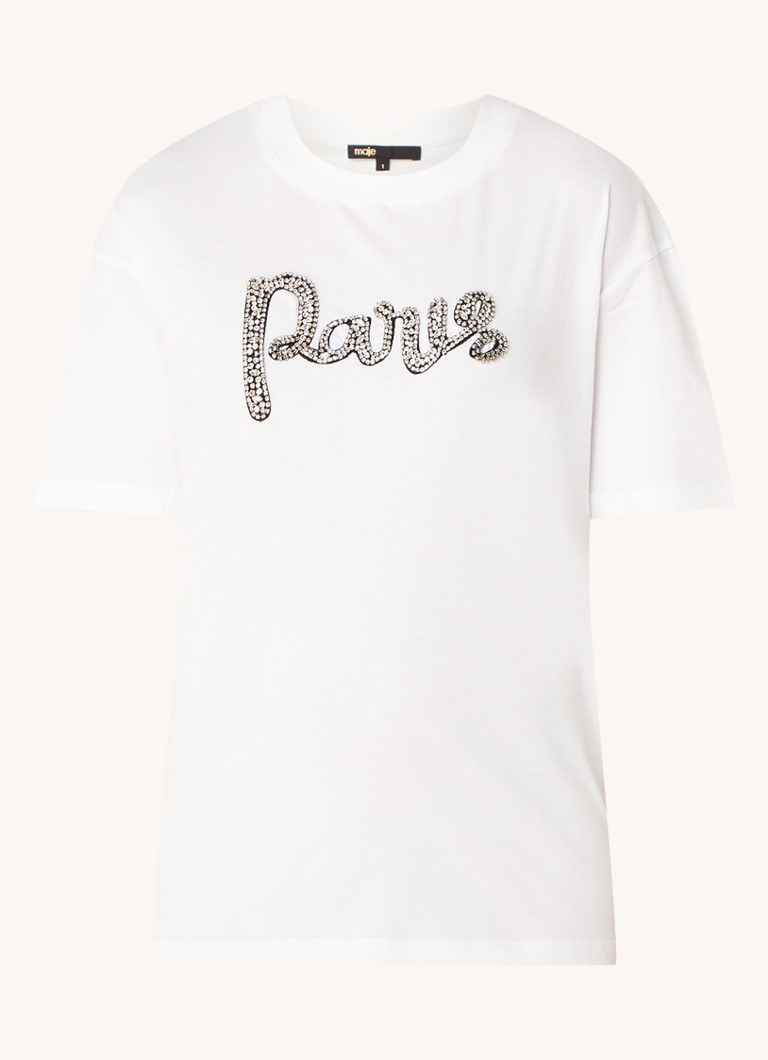 Maje T-shirt with rhinestones