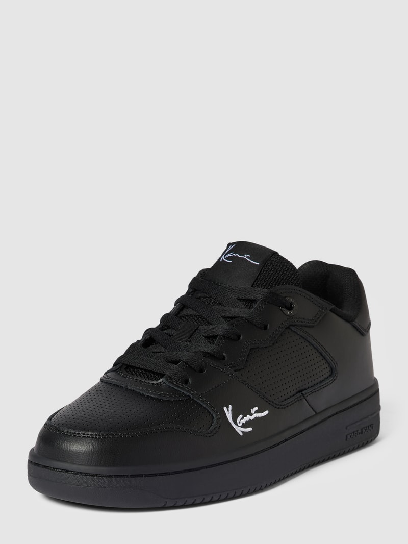 Sneaker mit Label-Stitching in schwarz