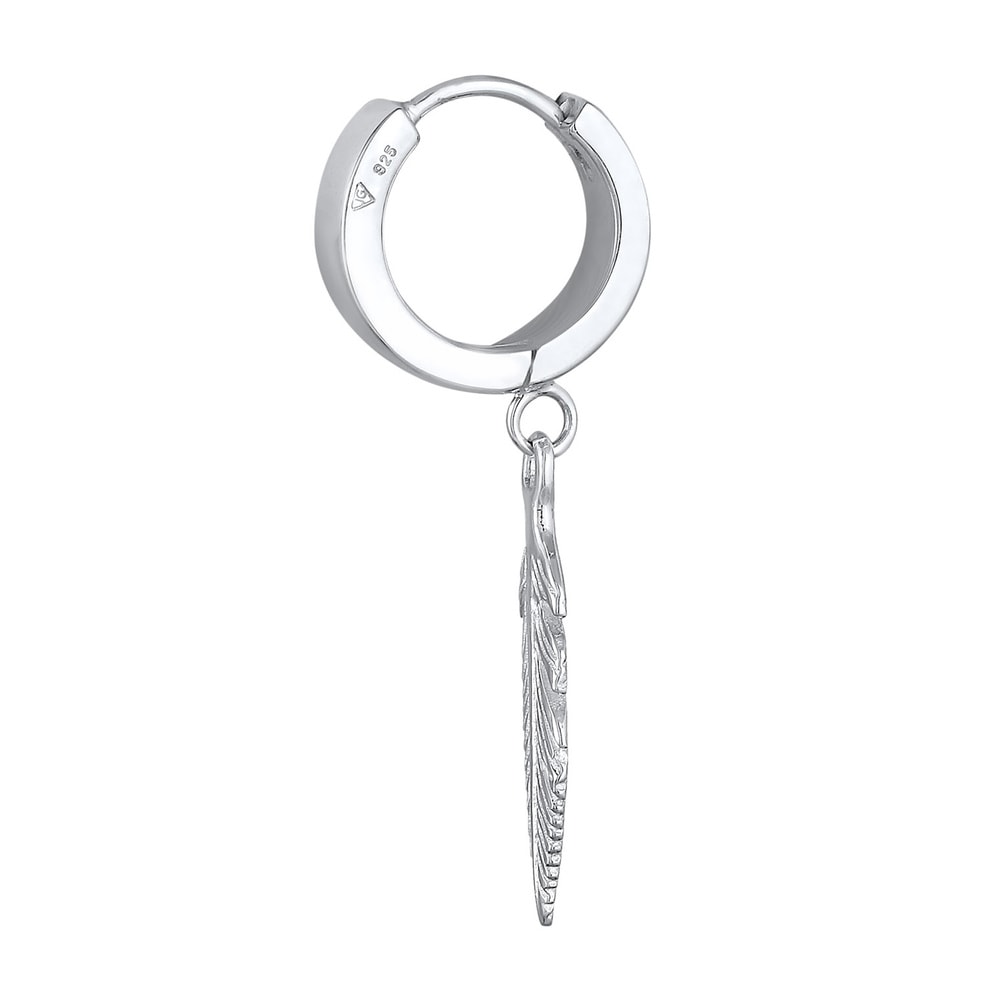 KUZZOI KUZZOI Boucles d'Oreilles Hommes Créoles Croix seule pièce en argent sterling 925 Boucles d'oreilles