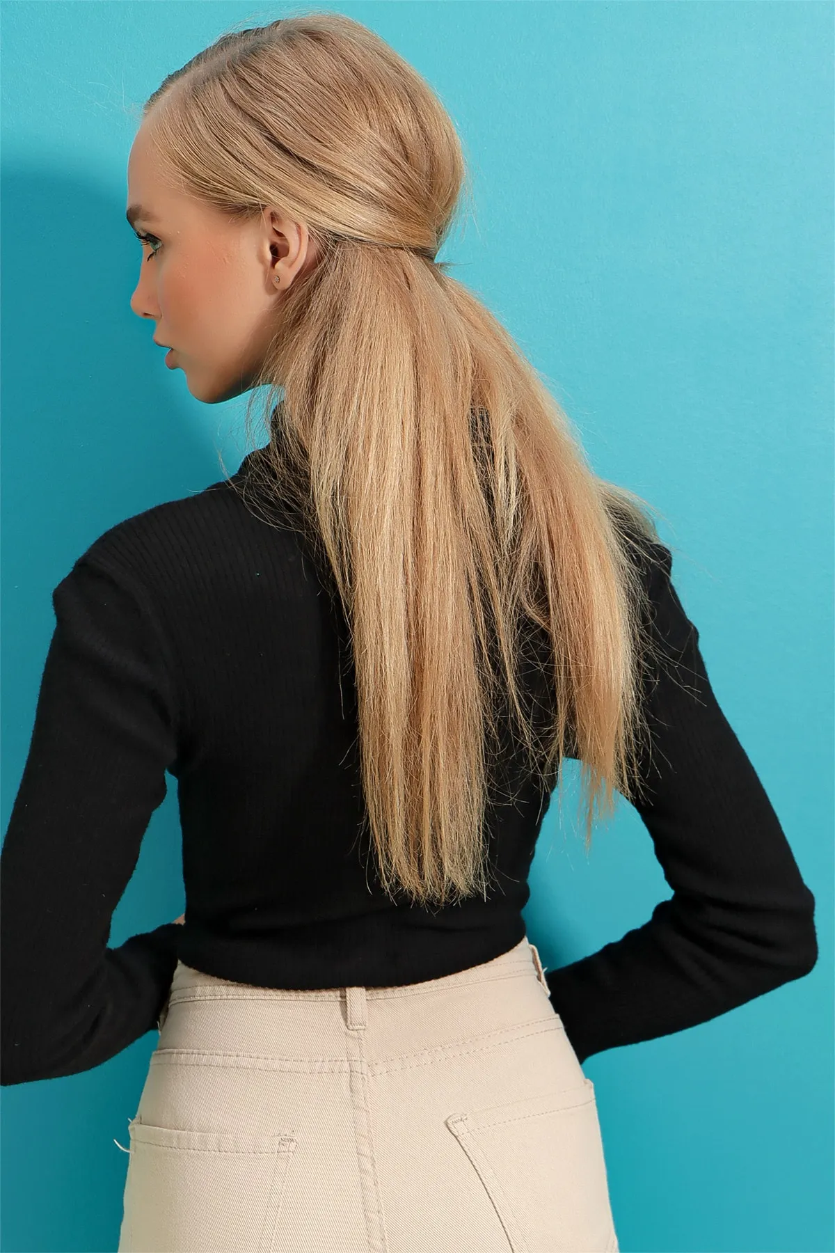 Trend Alaçatı Stili  Pullover - Schwarz - Figurbetont