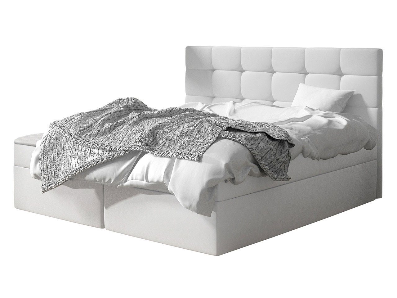 Mirjan24 Boxspringbett Luanda (Bonell-Matratze und Topperr), mit zwei Bettkästen für die Bettwäsche