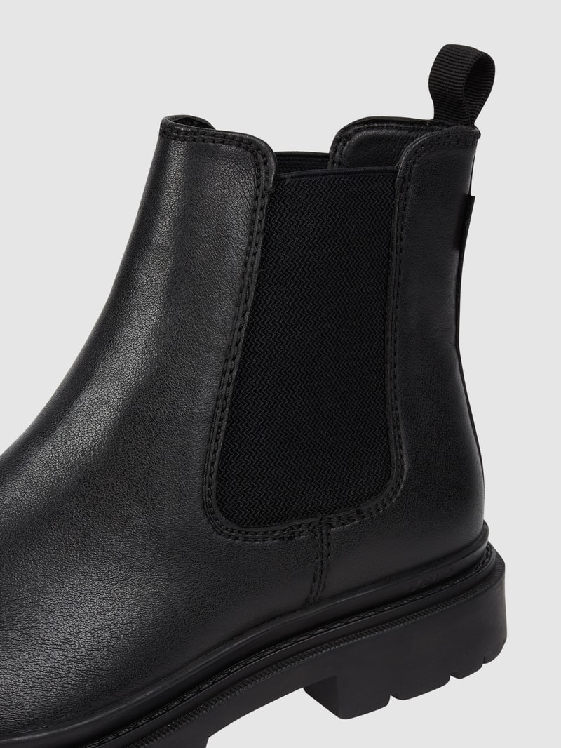 Chelsea Boots in Leder-Optik Modell 'Trooper' in schwarz