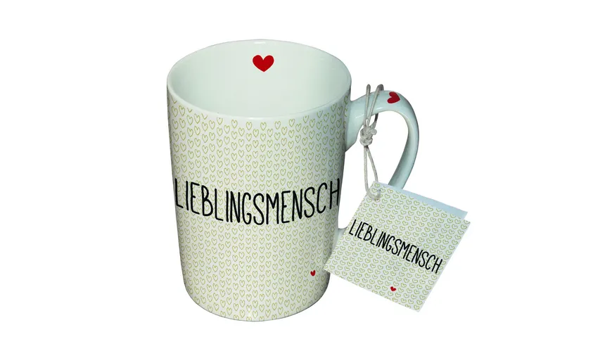 Design@Home Porzellanbecher New Mug Lieblingsmensch 0,25l weiß/ gelb/ rot/ schwarz