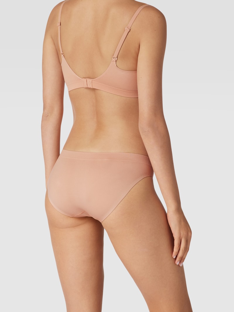 Slip mit Logo-Bund Modell 'BIKINI' in beige