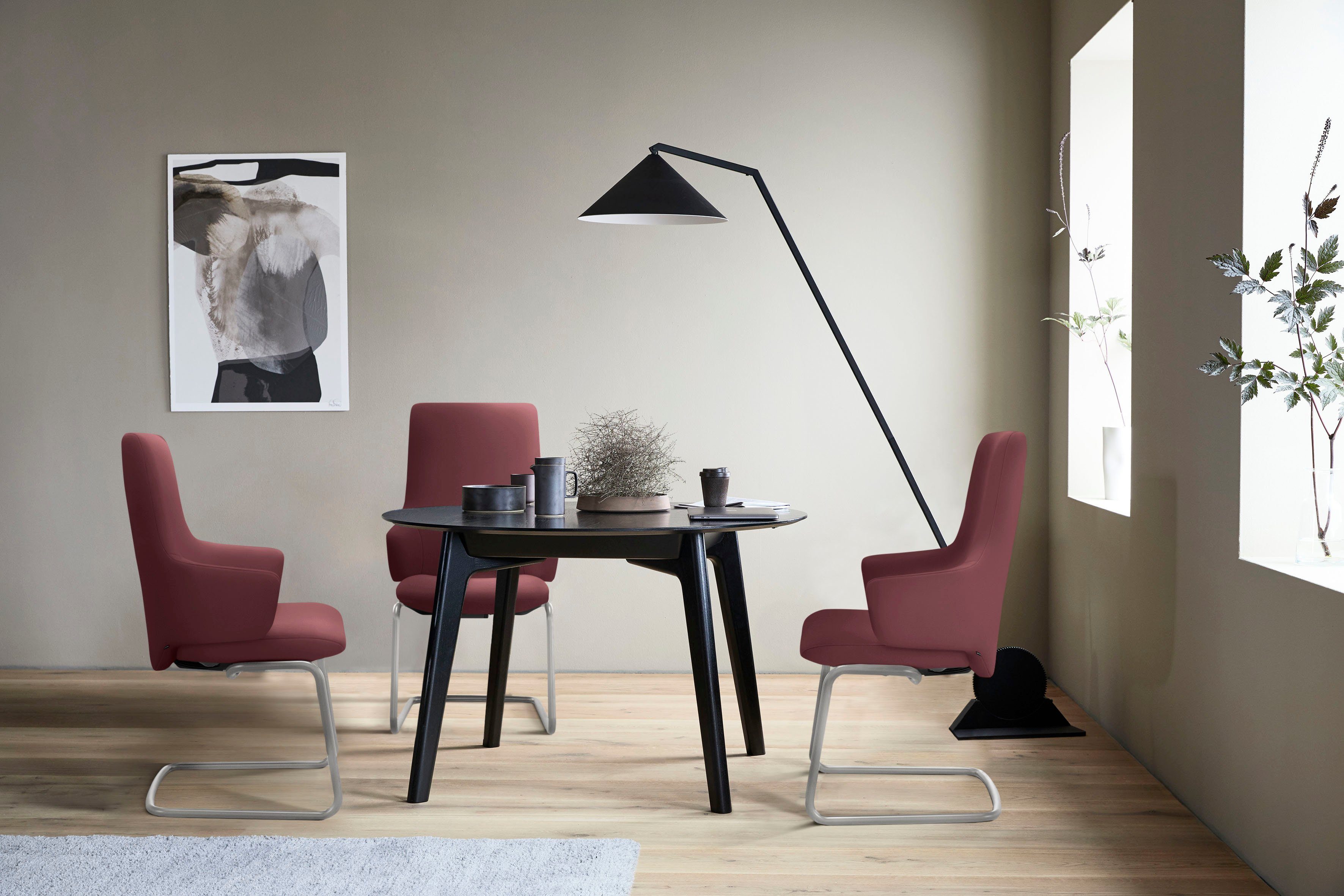 Stressless® Polsterstuhl Laurel, High Back mit Armlehne, Größe L, mit Beinen aus Stahl in Chrom matt