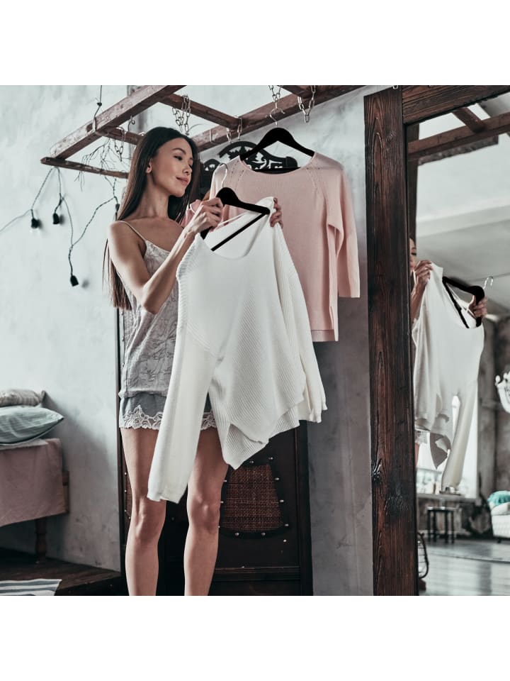 relaxdays 40 x Kleiderbügel in Weiß günstig kaufen onesize