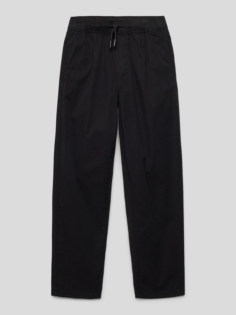 Stoffhose mit elastischem Bund in schwarz