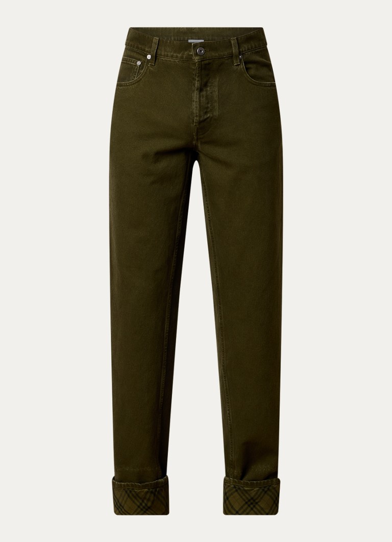 Blugi Burberry cu croială dreaptă și imprimeu distressed colorat
