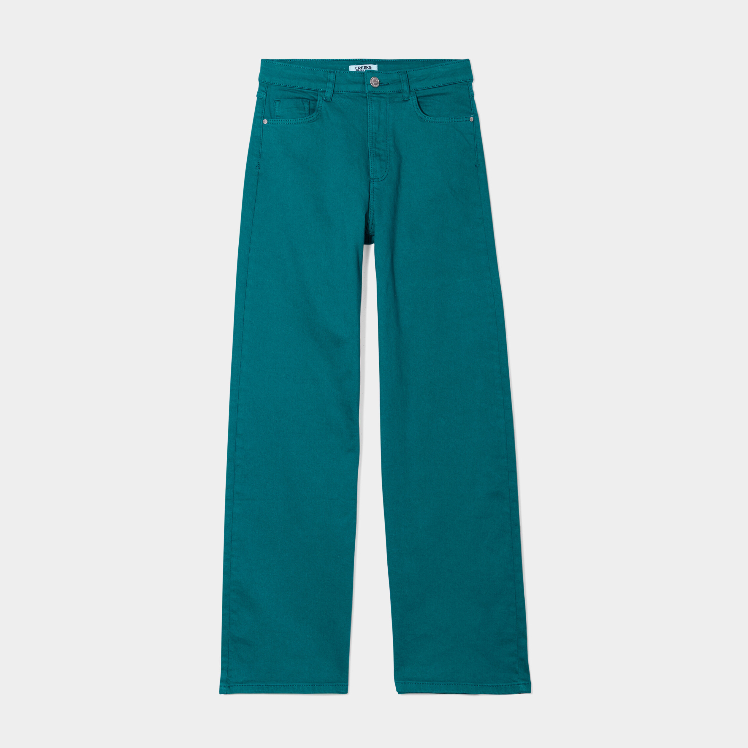 Pantalon large Creeks vert émeraude femme | La Halle