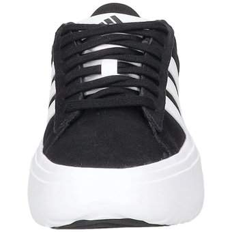 adidas Grand Court Platform Suede in schwarz