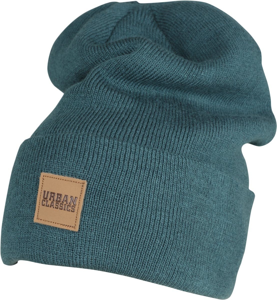 URBAN CLASSICS Beanie Unisex Synthetic Leatherpatch Long Beanie (1-St)