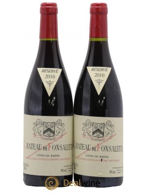 Côtes du Rhône Château de Fonsalette Emmanuel Reynaud  2010 - Lot de 2 Bouteilles