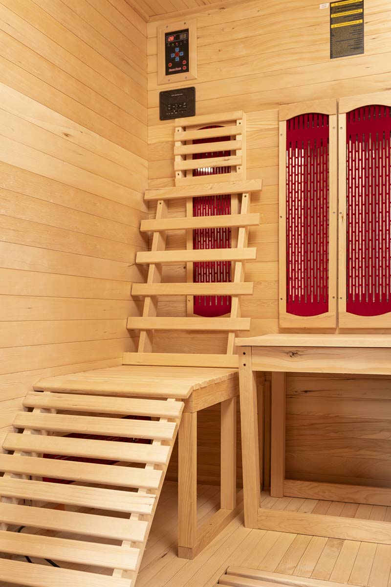 PureHaven Infrarotkabine für 2 Personen 150x150x190 cm Hemlock-Tanne Tiefenwärmestrahler Bluetooth Soundsystem Farblichttherapie Timer Ozonreinigung