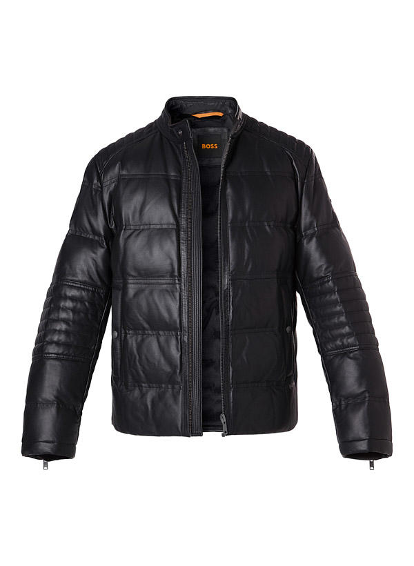 BOSS Orange, Lederjacke Jobear, Schafnappa, schwarz