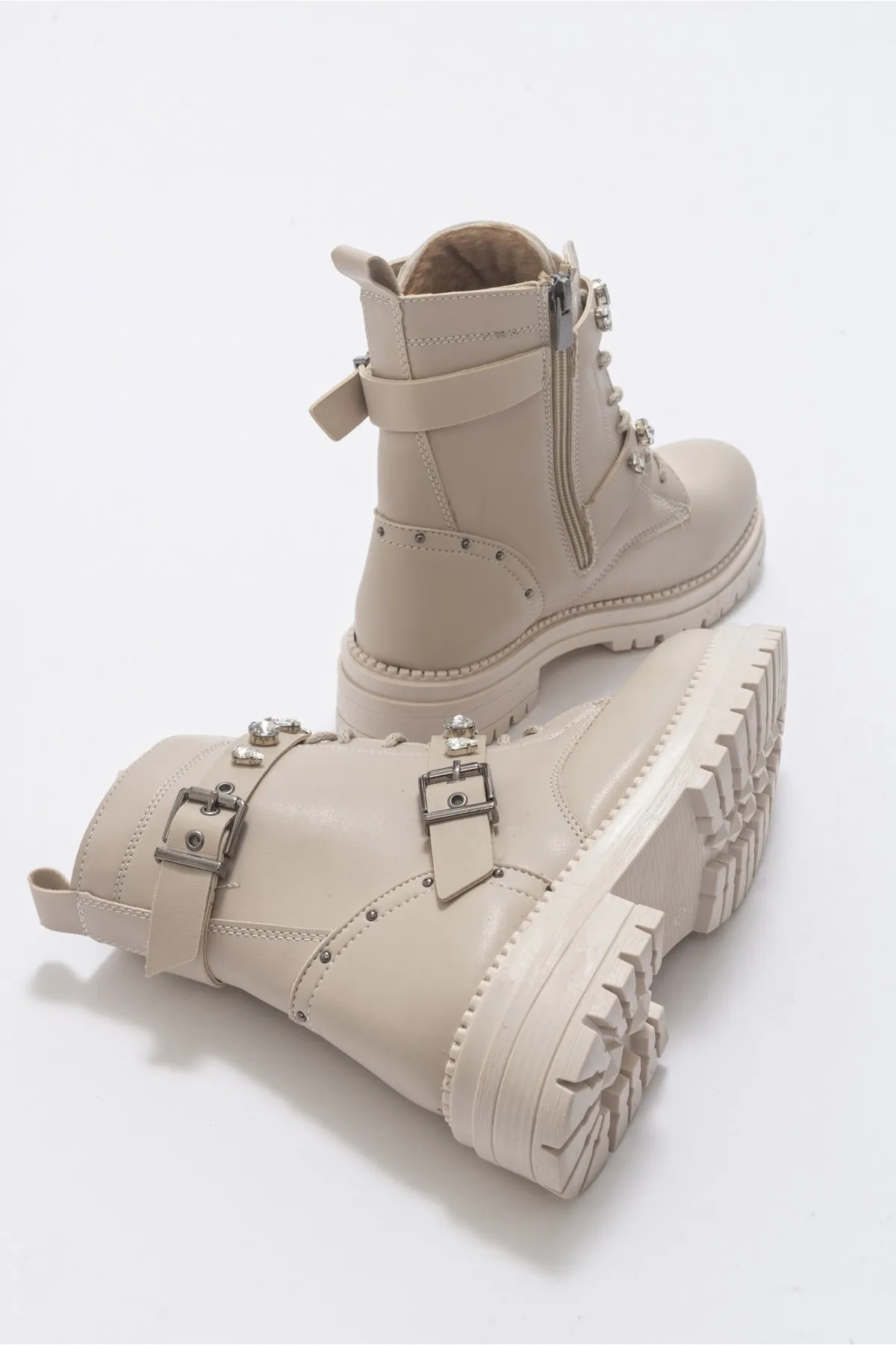 LuviShoes  Cell Beige Stone Damenstiefel