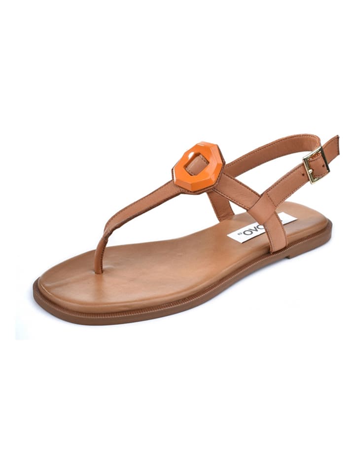 INUOVO Leder-Sandalen in Hellbraun günstig kaufen