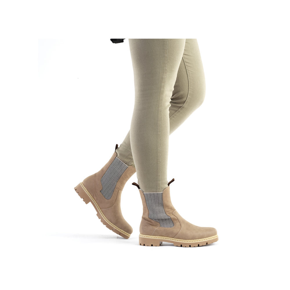 Rieker Damen Chelsea Boots braunbeige