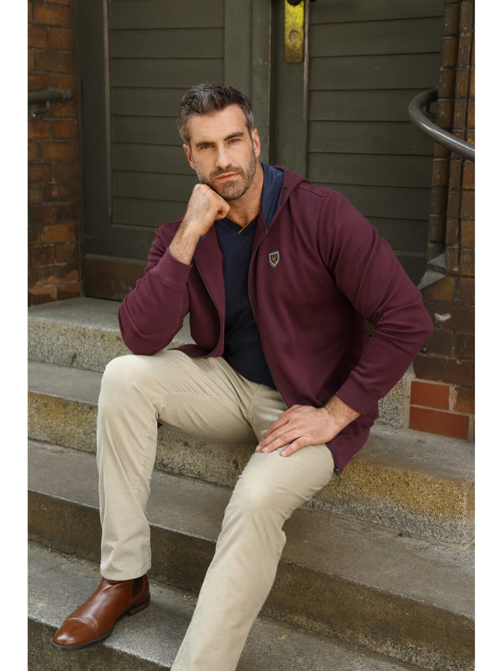 Charles Colby Sweatjacke DUKE PATRICKS in dunkelrot günstig kaufen