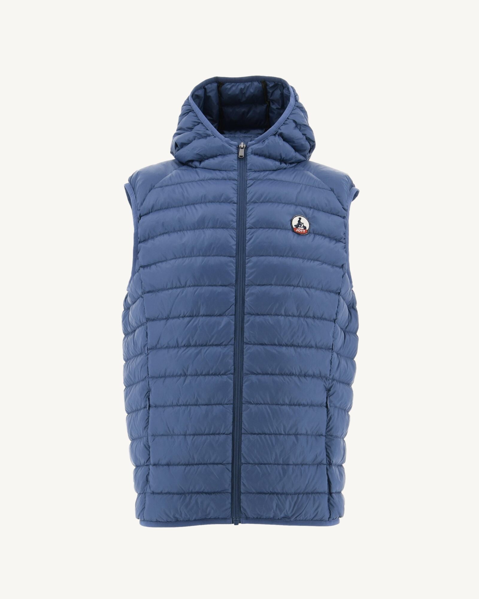 Doudoune sans manches à capuche Bleu jeans Pat