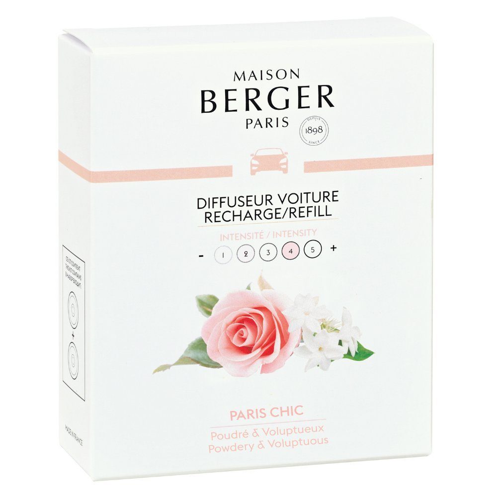 MAISON BERGER PARIS Diffuser Autoduft Refill Set - 2 Stück Elegantes Paris - Keramik zum Nachfüllen für Maison Berger Paris Autoduft Diffuser, 2er Pack Keramik-Nachfüllungen für den Auto-Diffusor von Maison Berger