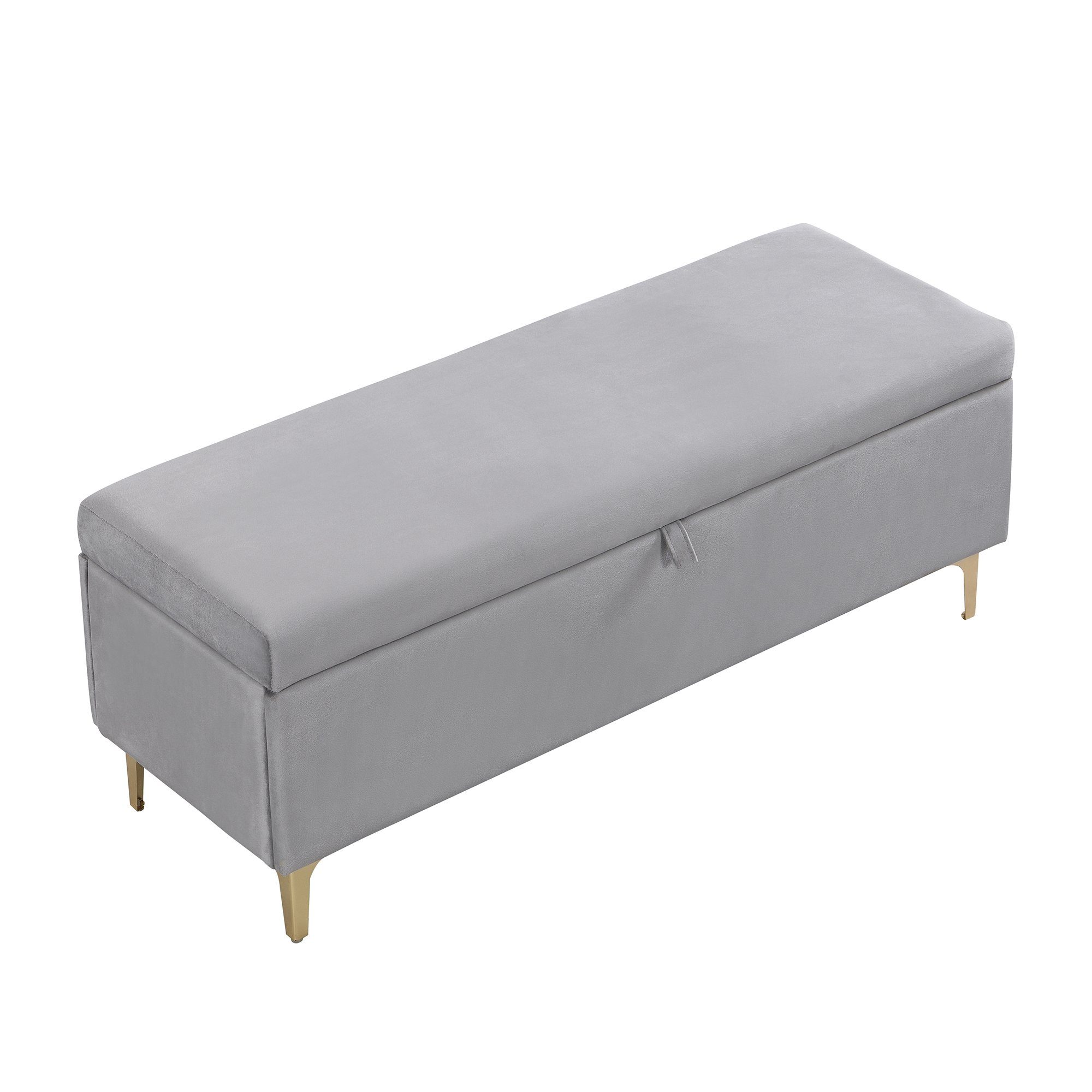 REDOM Polsterbett Polsterbett Polsterbank Doppelbett Bett mit Lattenrost ohne Matratze (grau, Samt, 119 x 42.5 x 48 cm), Gepolsterte Sitzbank, hochwertiges Samt