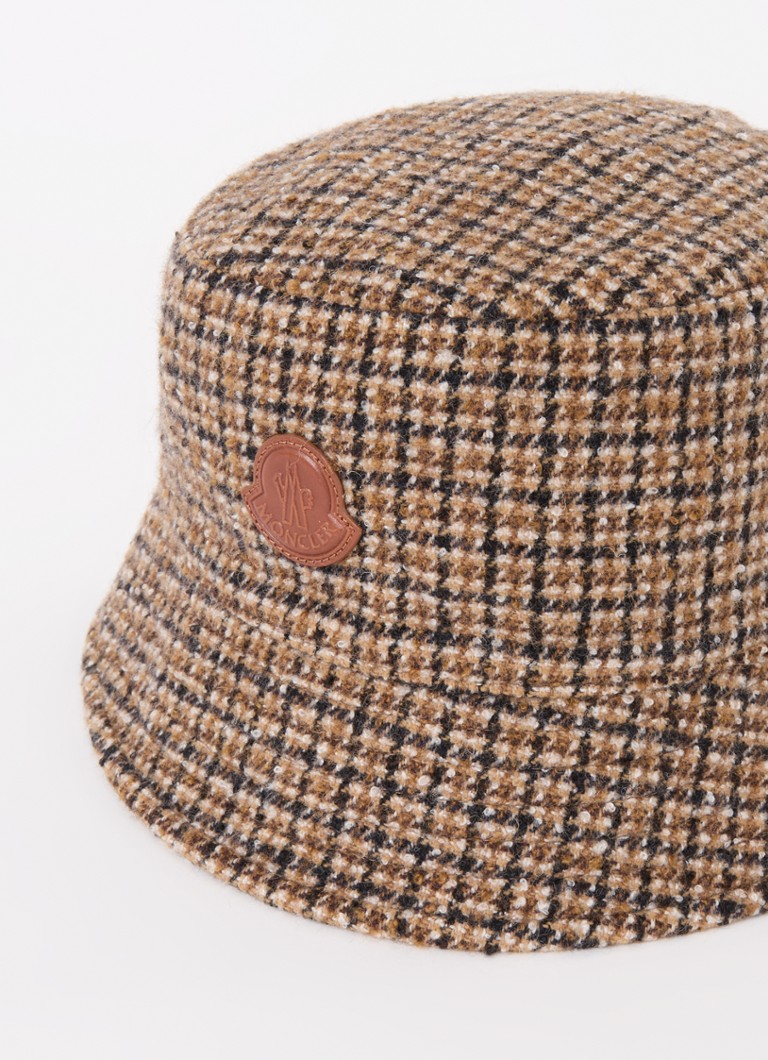 Cappello a secchiello in tweed Moncler con logo