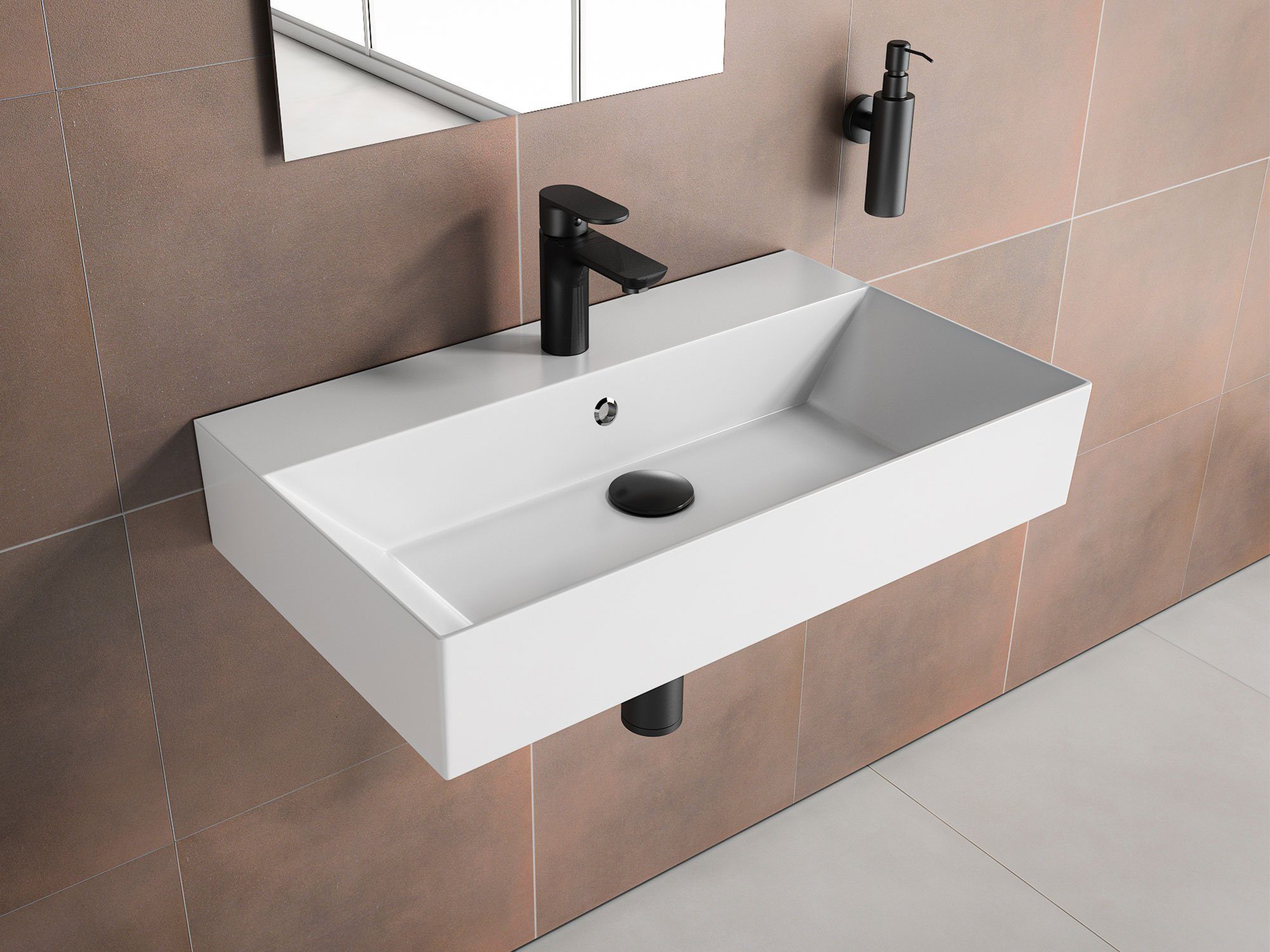 Aqua Bagno Aufsatzwaschbecken Aqua Bagno Keramik Aufsatzwaschtisch Waschtisch (Packung)