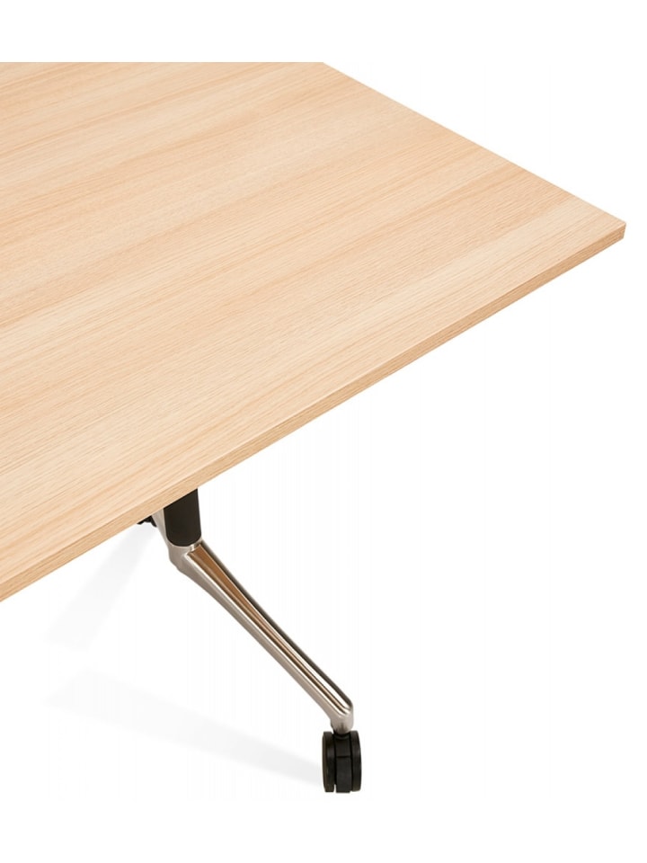 KADIMA DESIGN Klappbarer Schreibtisch aus Holz und Metall | Beige Naturholz Optik in Beige günstig kaufen