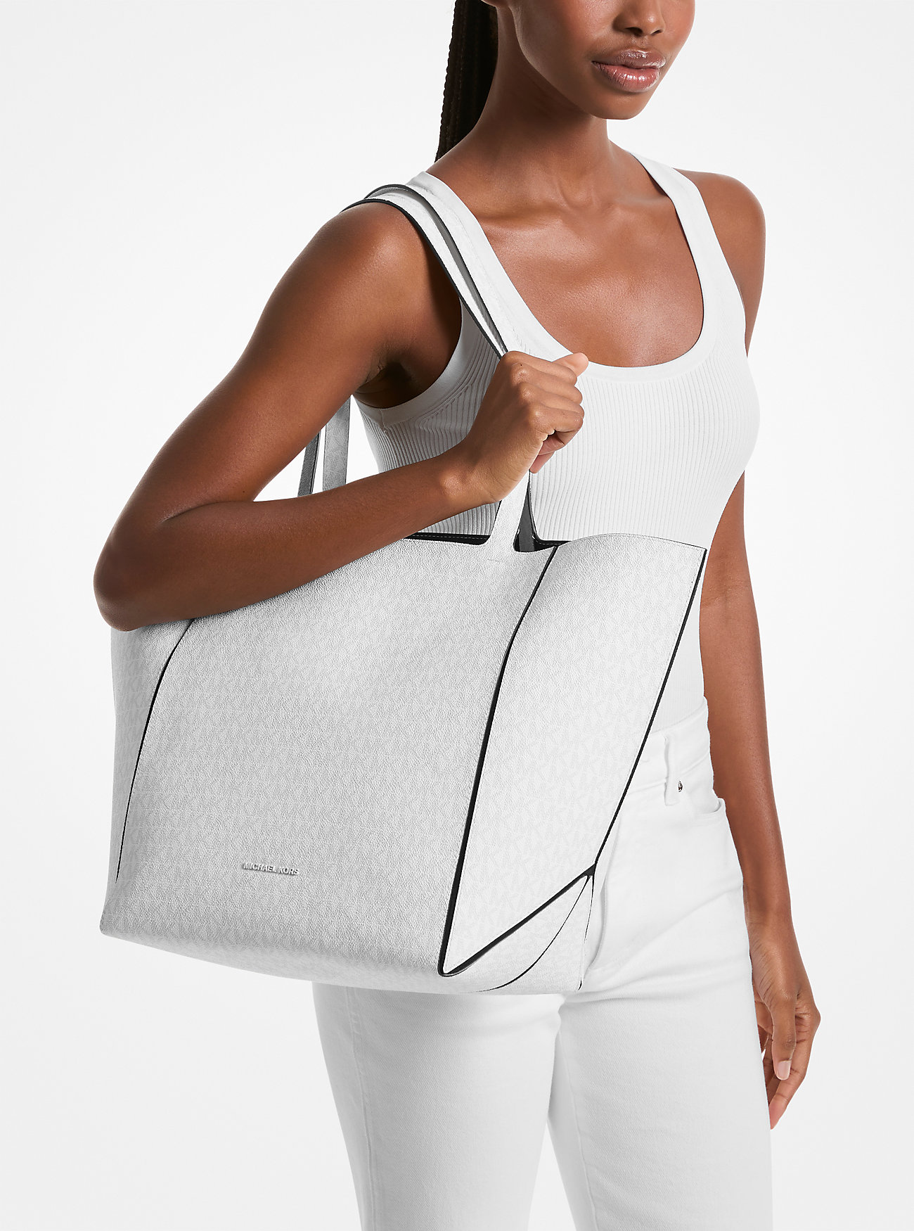 Jordi Stor Tote Bag med Signaturlogo – OPT/ALLUM