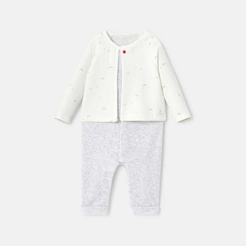 Combinaison à effet superposé blanc naissance Absorba