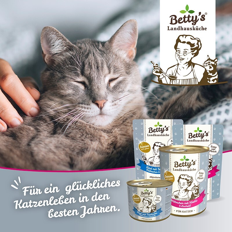Betty's Landhausküche Nassfutter Betty's Landhausküche Betty' s Landhausküche SENIOR Katze Hühnchen mit Kürbis & Lachsöl 6x 400g