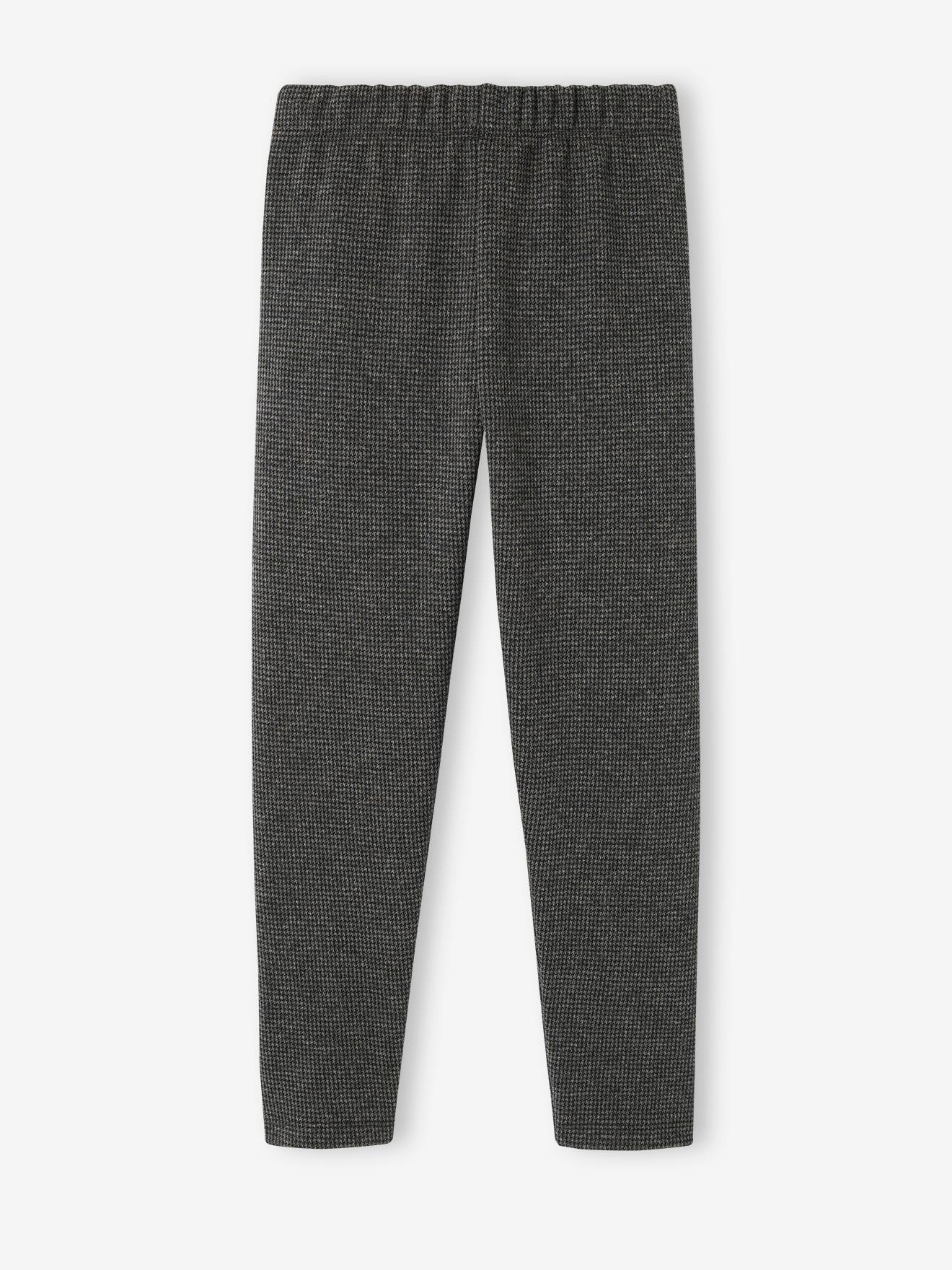 Legging à carreaux fille carreaux gris