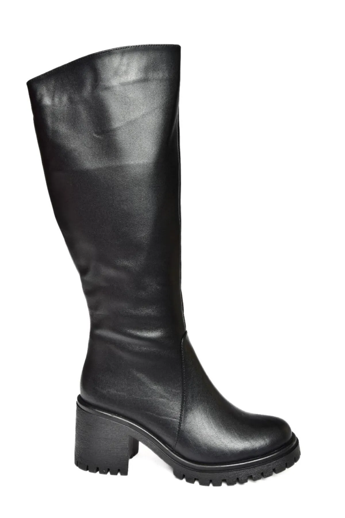 Fox Shoes  R654047703 Schwarze Damenstiefel aus echtem Leder mit dickem Absatz