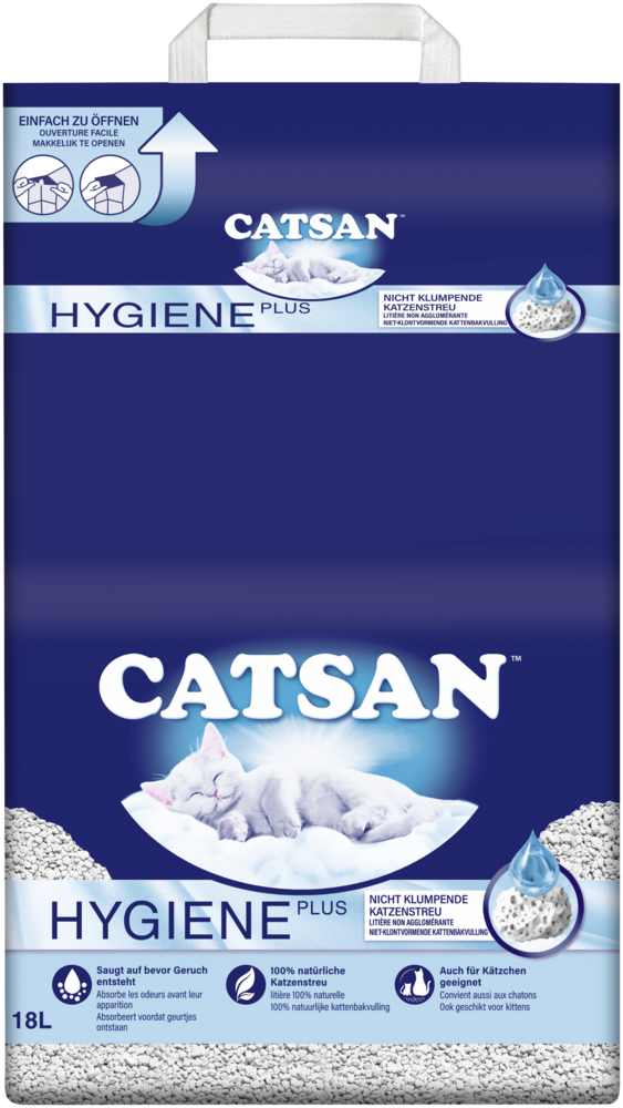 Catsan Hygiene Plus Katzenstreu 18l