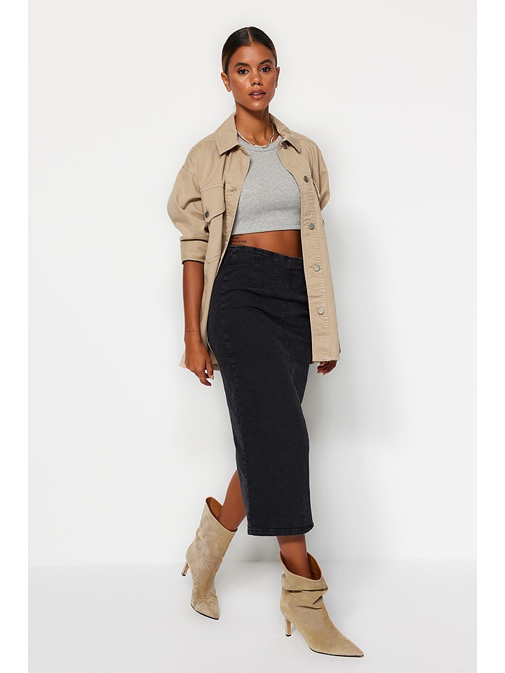 trendyol Jeansrock in Schwarz günstig kaufen